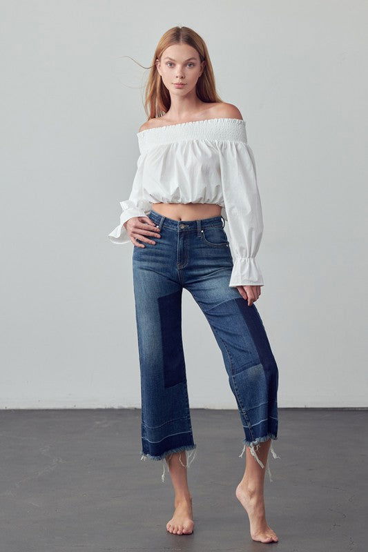 Insane Gene Mid-Rise Crop Flare Jeans us.meeeshop - 