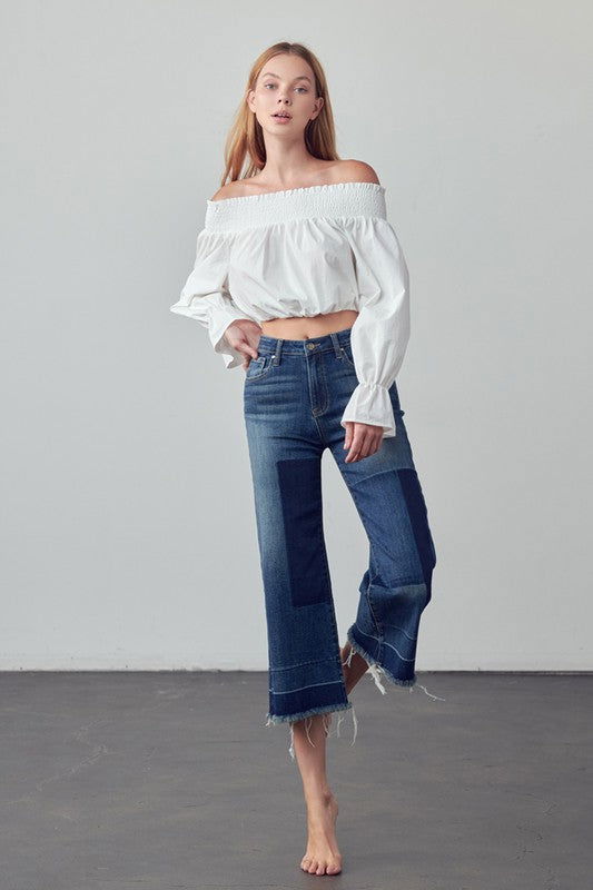 Insane Gene Mid-Rise Crop Flare Jeans us.meeeshop - 