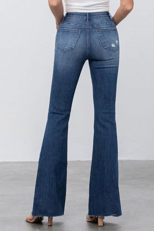 Insane Gene Mid Rise Dark Wash Flare Jeans us.meeeshop - 