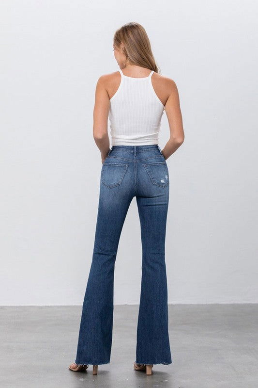 Insane Gene Mid Rise Dark Wash Flare Jeans us.meeeshop - 