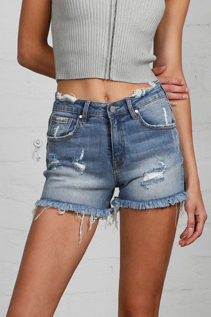 Insane Gene Mid-Rise Distressed Shorts us.meeeshop - 