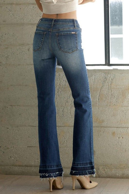 Insane Gene Mid-Rise Double Un-Hem Premium Flare Jeans us.meeeshop - 