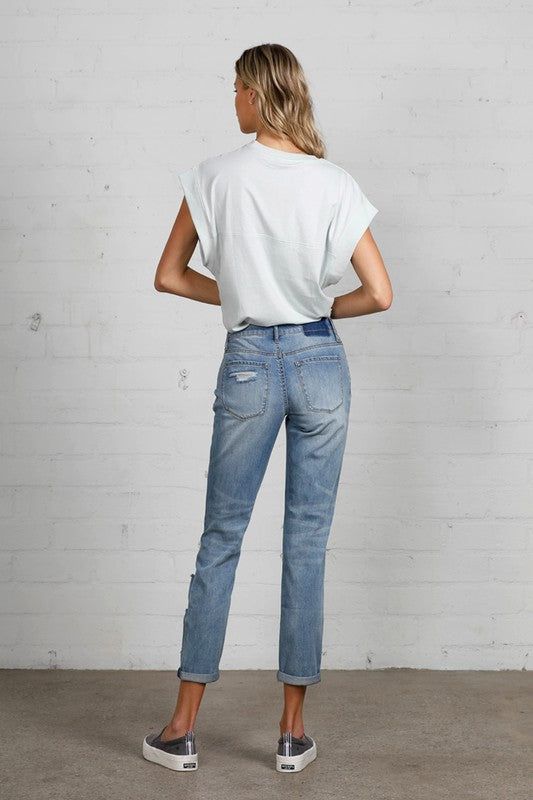 Insane Gene Mid Rise Heavy Destroyed Jeans us.meeeshop - 