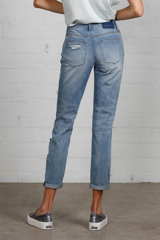 Insane Gene Mid Rise Heavy Destroyed Jeans us.meeeshop - 