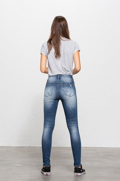 Insane Gene Mid-Rise Premium Body Distressed Ankle Skinny us.meeeshop - 