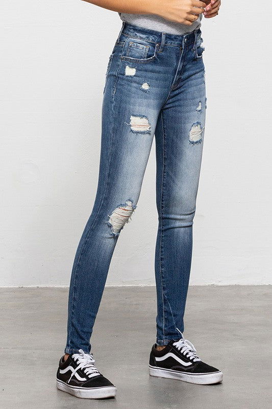 Insane Gene Mid-Rise Premium Body Distressed Ankle Skinny us.meeeshop - 