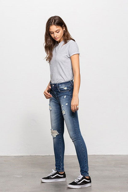 Insane Gene Mid-Rise Premium Body Distressed Ankle Skinny us.meeeshop - 