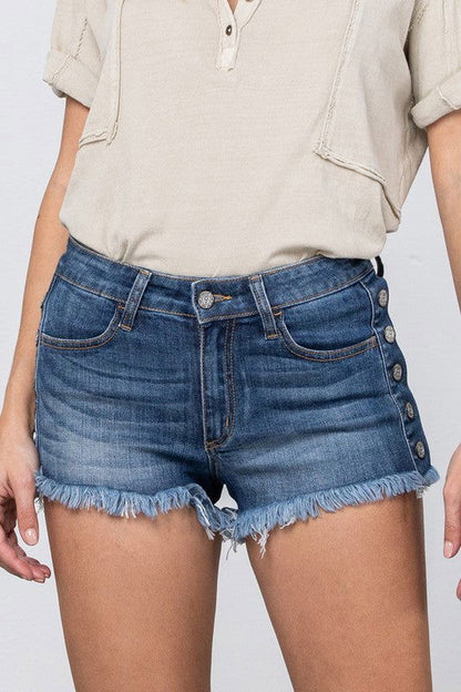 Insane Gene Mid Rise Shorts With Side Snap Buttons us.meeeshop - 