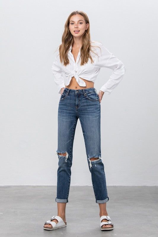 Insane Gene Mid-Rise Slim Boyfriend Jeans us.meeeshop - Pants