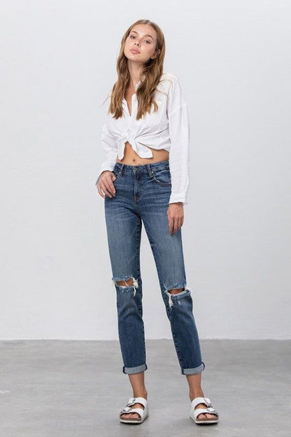 Insane Gene Mid-Rise Slim Boyfriend Jeans us.meeeshop - 