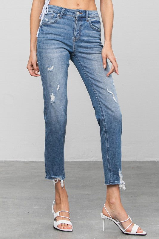 Insane Gene Mid Rise Slim Girlfriend Jeans us.meeeshop - 