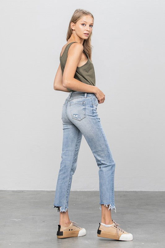 Insane Gene Mid Waist Straight Jeans us.meeeshop - 