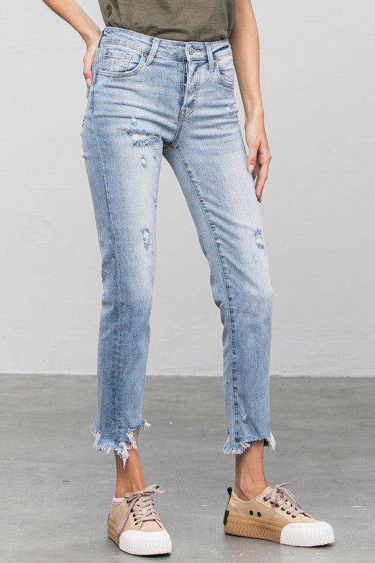 Insane Gene Mid Waist Straight Jeans us.meeeshop - 