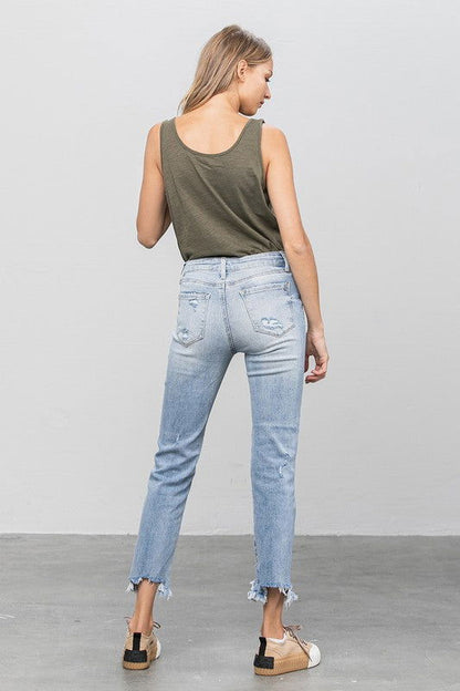 Insane Gene Mid Waist Straight Jeans us.meeeshop - 