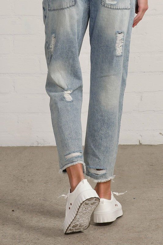 Insane Gene Raw Hem Patched Jeans us.meeeshop - 