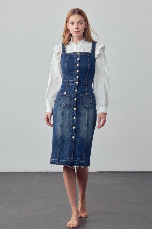 Insane Gene Suspenders Denim Skirt us.meeeshop - Skirts