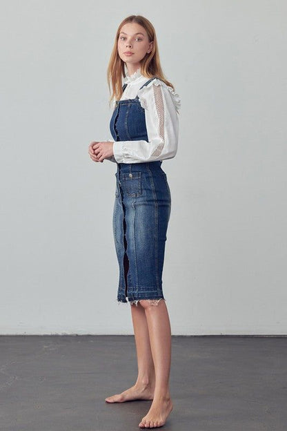 Insane Gene Suspenders Denim Skirt us.meeeshop - 