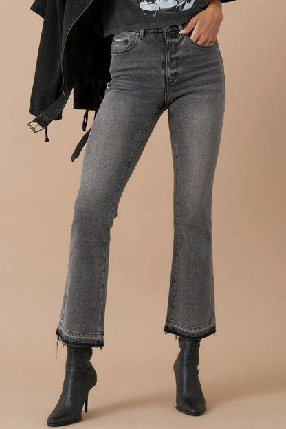 Women's Insane Gene High Rise Crop Boot Denim Jeans - us.meeeshop