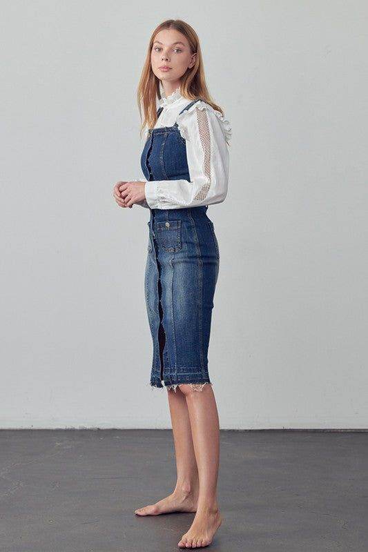 Insane Gene Suspenders Denim Skirt - us.meeeshop