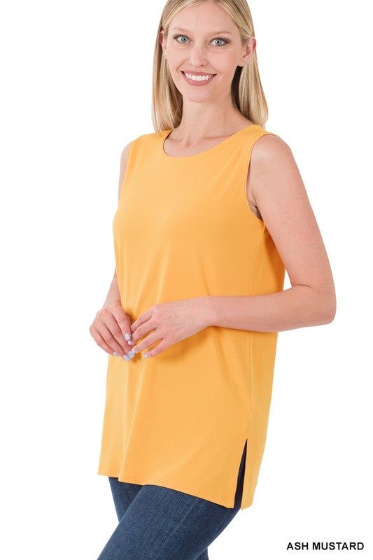 Zenana Ity Sleeveless Side Slit Top - us.meeeshop