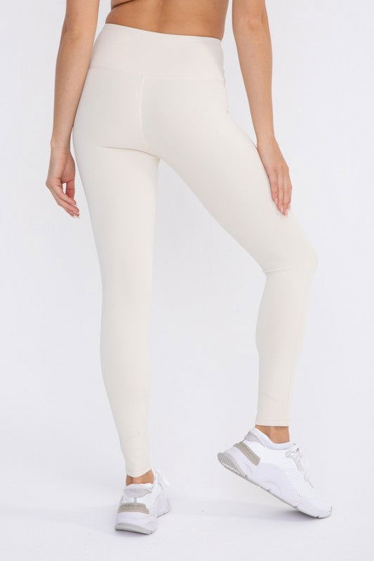 Mono B Jacquard Ribbed High-Waisted Leggings - us.meeeshop