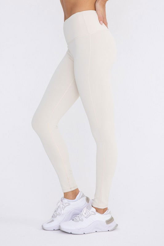 Mono B Jacquard Ribbed High-Waisted Leggings - us.meeeshop