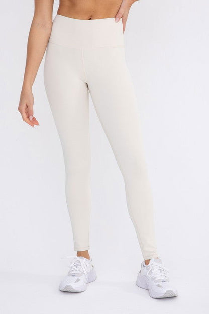 Mono B Jacquard Ribbed High-Waisted Leggings - us.meeeshop