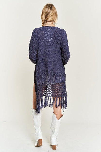 Jade By Jane Fringe Knit Cardigan | us.meeeshop