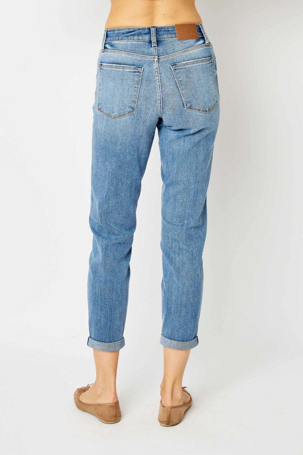 Judy Blue Full Size Cuffed Hem Slim Jeans us.meeeshop - 