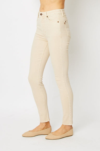 Judy Blue Full Size Garment Dyed Tummy Control Skinny Jeans us.meeeshop - 