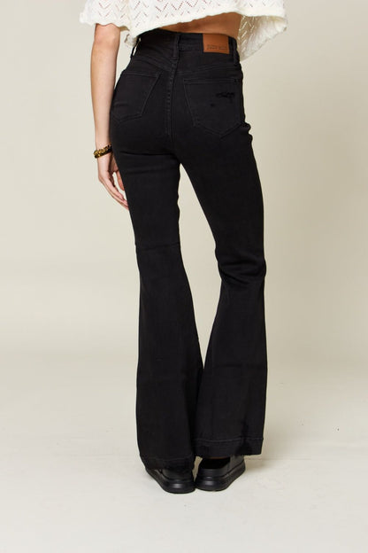 Judy Blue Full Size High Waist Distressed Flare Jeans us.meeeshop - 