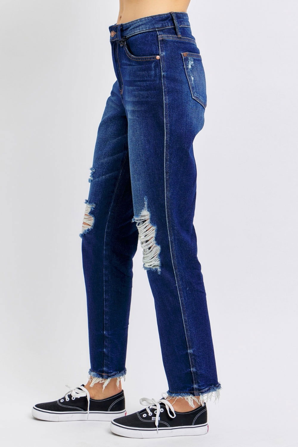 Judy Blue Full Size High Waist Rigid Magic Heavy Destroy Straight Jeans us.meeeshop - 