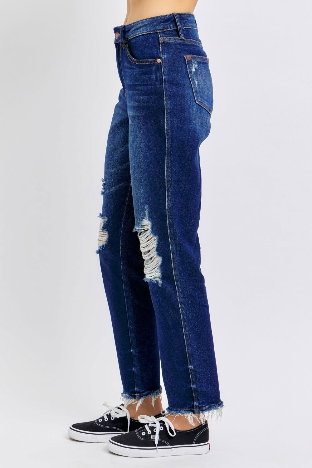 Judy Blue Full Size High Waist Rigid Magic Heavy Destroy Straight Jeans us.meeeshop - 