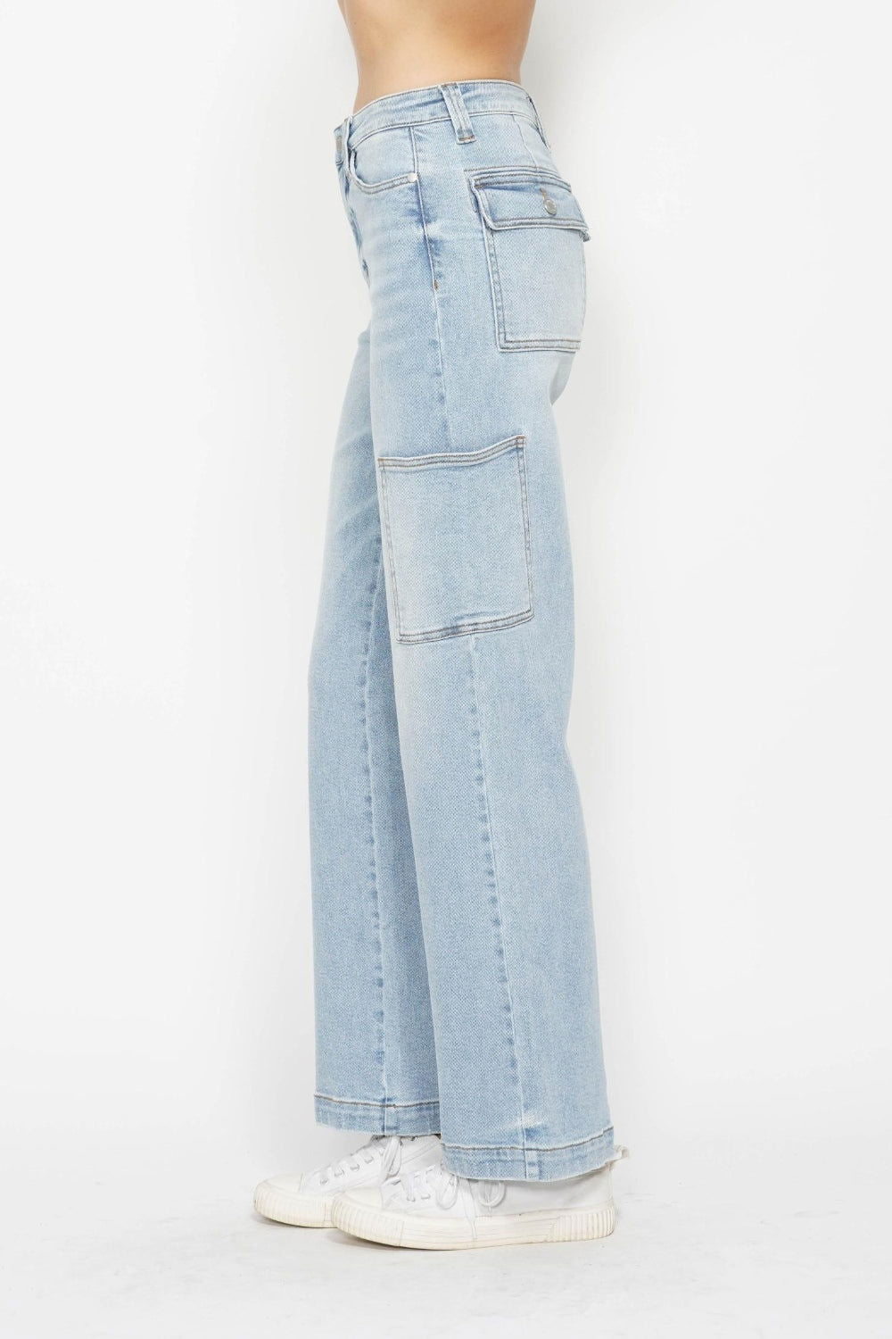 Judy Blue Full Size High Waist Straight Cargo Jeans us.meeeshop - 