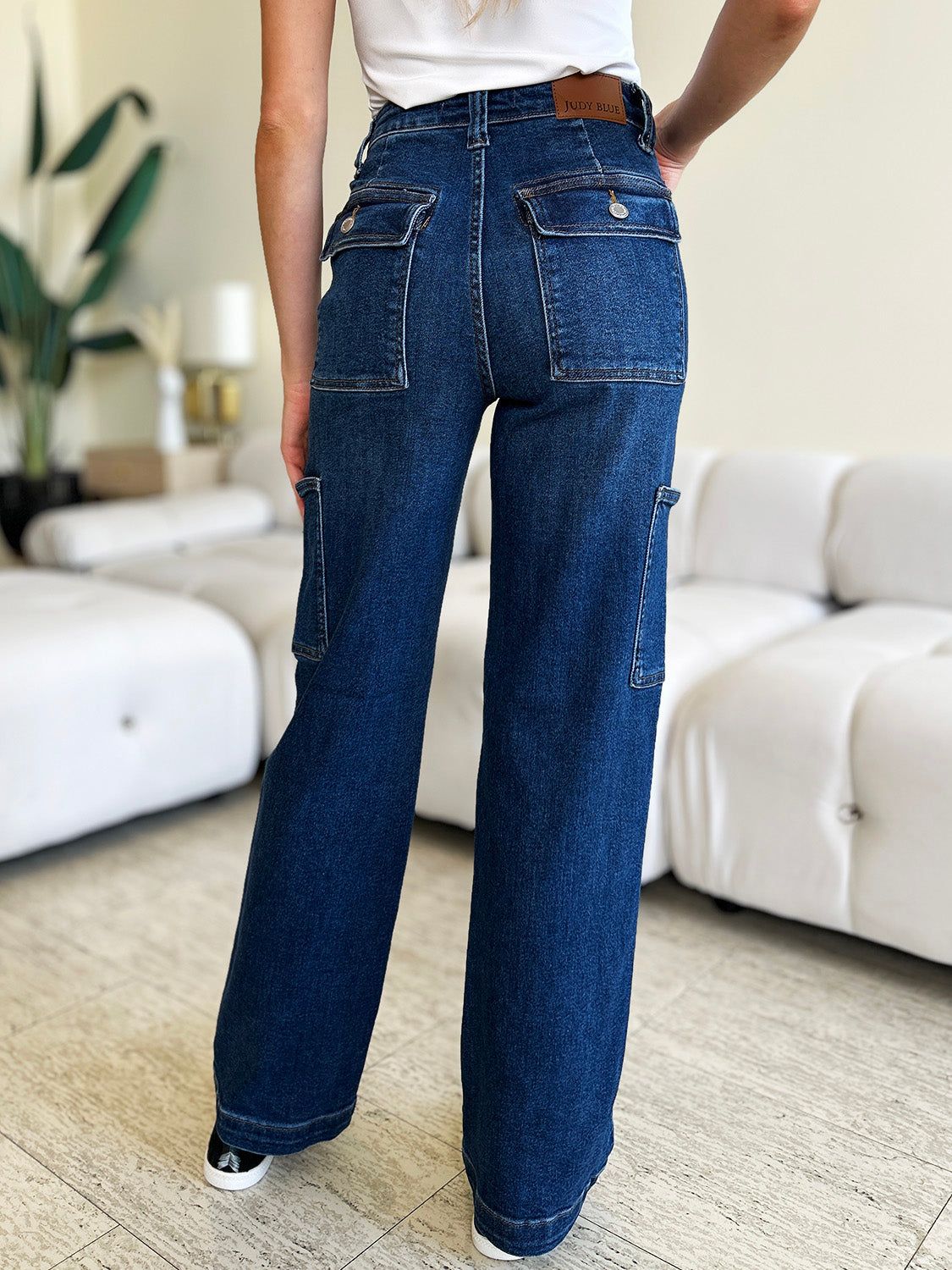 Judy Blue Full Size High Waist Straight Cargo Jeans us.meeeshop - 