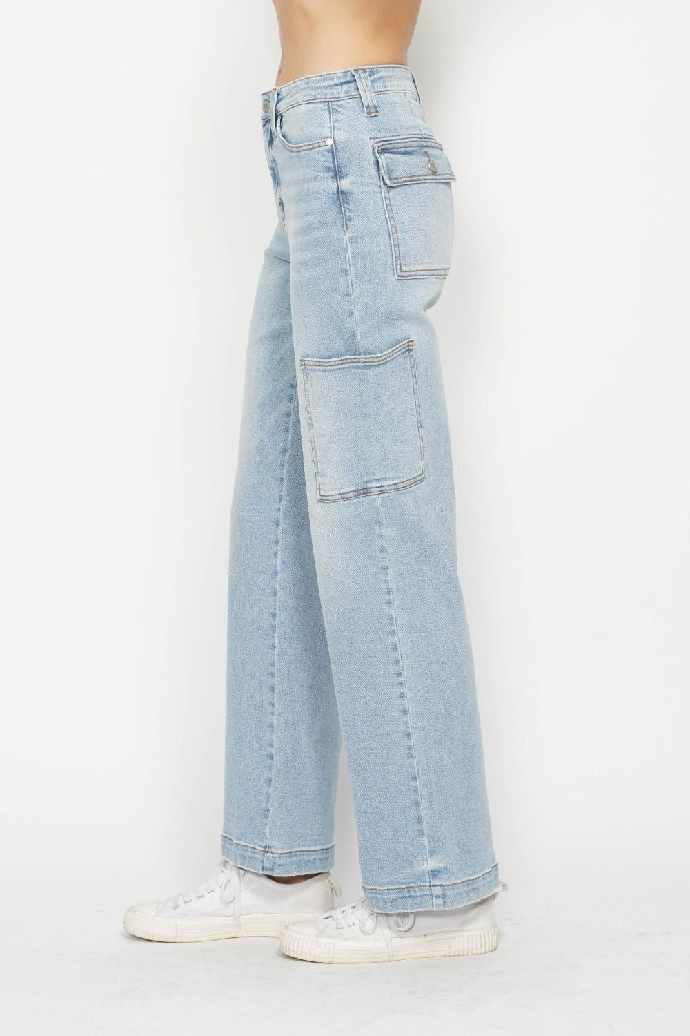 Judy Blue Full Size High Waist Straight Cargo Jeans us.meeeshop - 