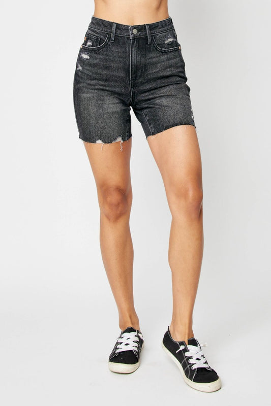 Judy Blue Full Size High Waist Tummy Control Denim Shorts us.meeeshop - Shorts