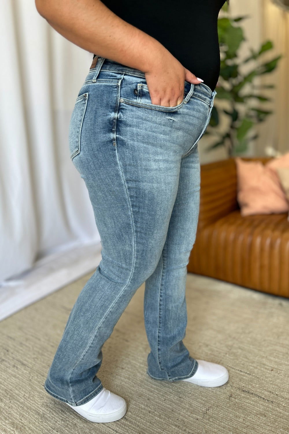 Judy Blue Full Size Medium Rise Bootcut Jeans us.meeeshop - 