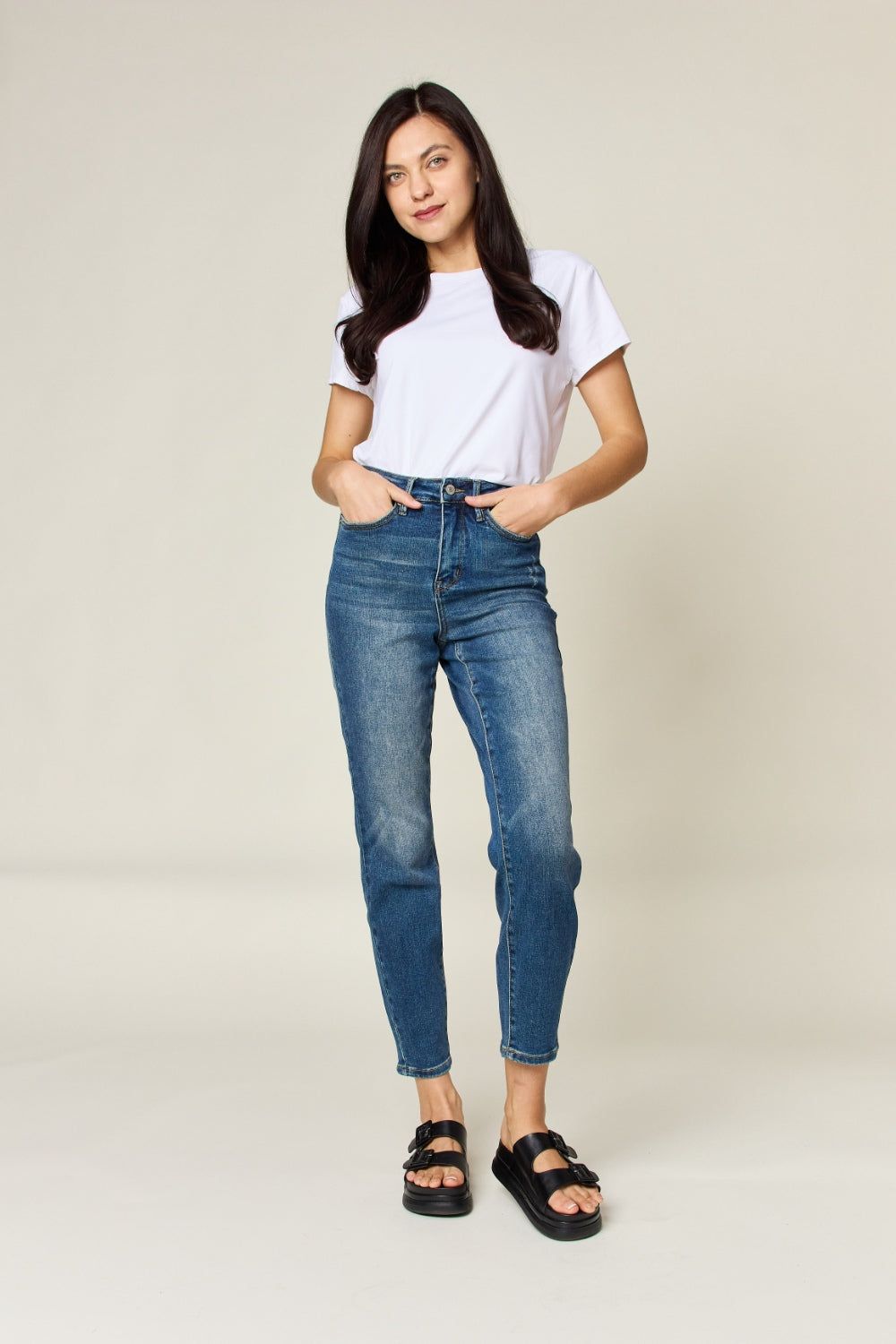 Judy Blue Full Size Tummy Control High Waist Slim Jeans us.meeeshop - 