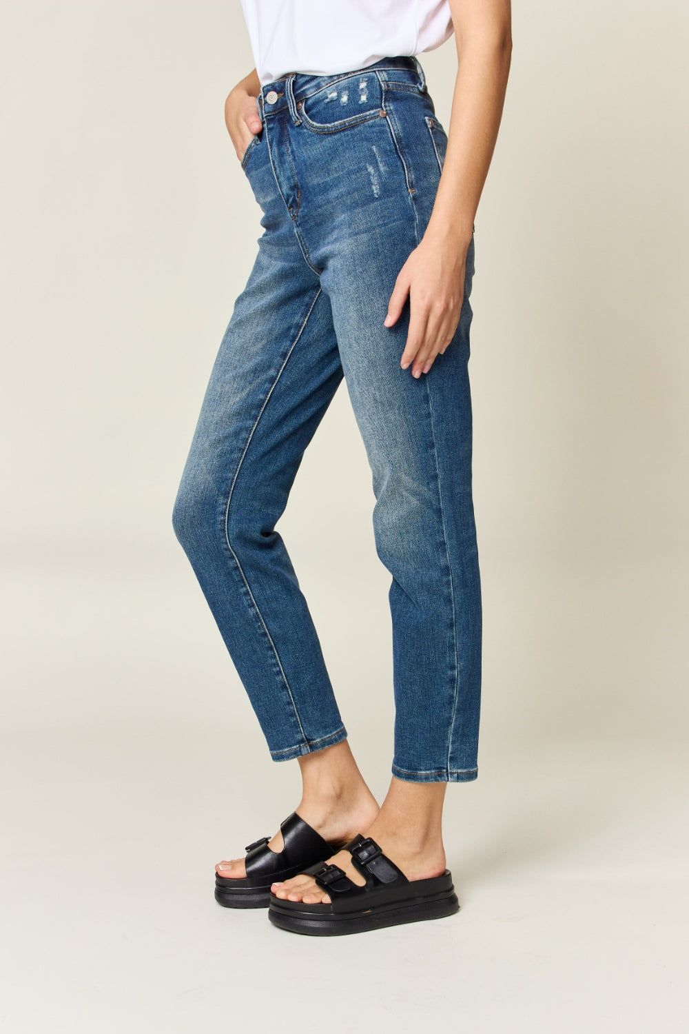 Judy Blue Full Size Tummy Control High Waist Slim Jeans us.meeeshop - 