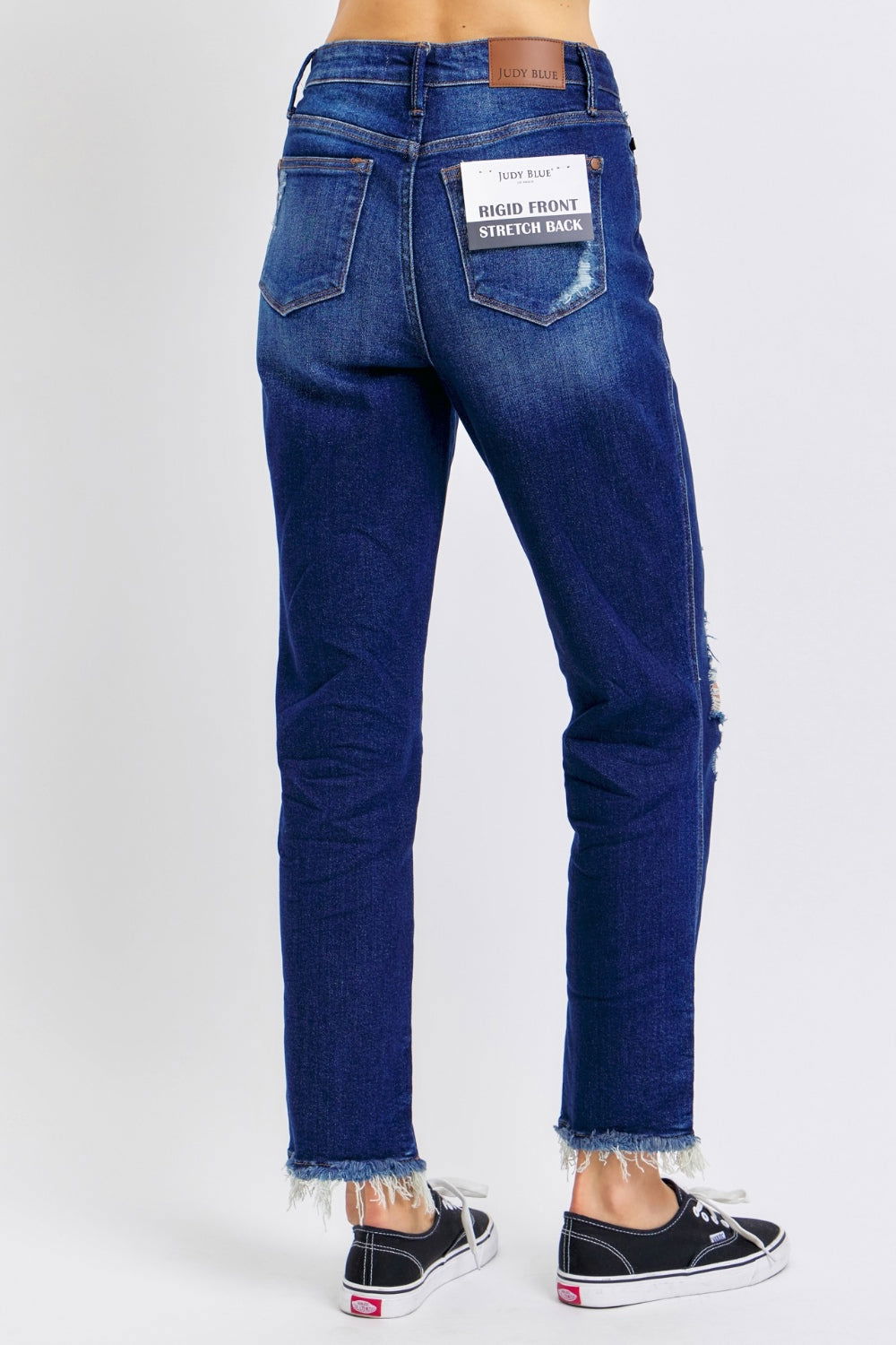 Women's Judy Blue Full Size High Waist Rigid Magic Heavy Destroy Straight Jeans - us.meeeshop