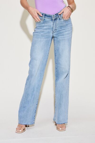 Judy Blue Full Size V Front Waistband Straight Jeans - us.meeeshop