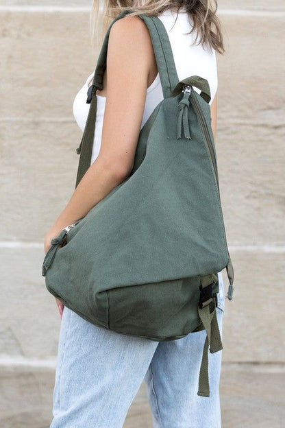 Kai Asymmetric Canvas Backpack - us.meeeshop