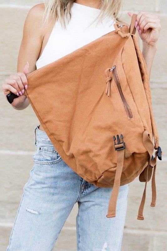 Kai Asymmetric Canvas Backpack - us.meeeshop