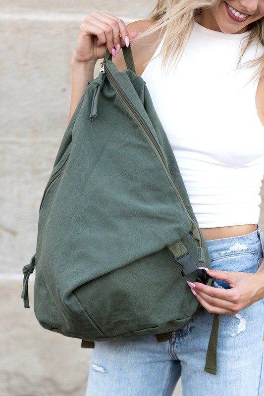 Kai Asymmetric Canvas Backpack - us.meeeshop