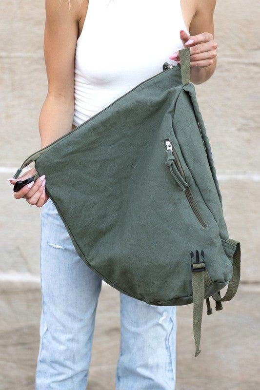 Kai Asymmetric Canvas Backpack - us.meeeshop