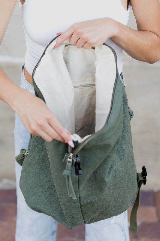 Kai Asymmetric Canvas Backpack - us.meeeshop