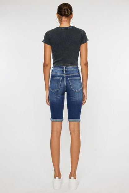 Kan Can USA High Rise Cuff Bermuda Jeans us.meeeshop - 