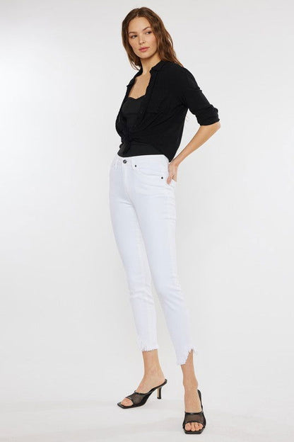 Kan Can USA High Rise Hem Detail Ankle Skinny Jeans us.meeeshop - 