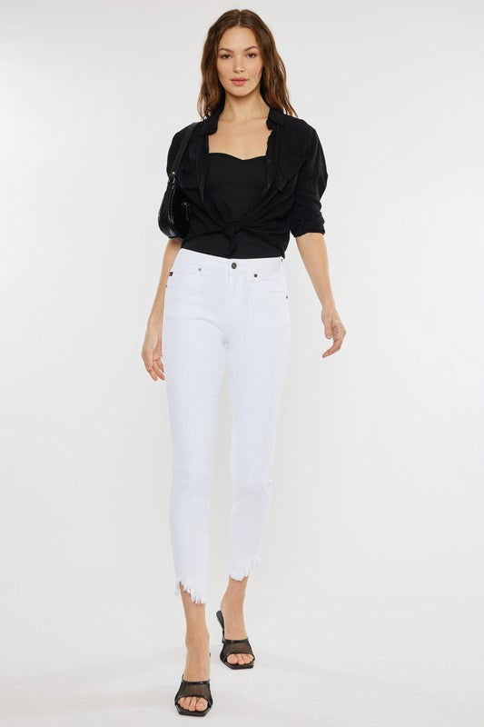 Kan Can USA High Rise Hem Detail Ankle Skinny Jeans us.meeeshop - 